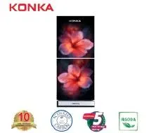 KONKA Refrigerator-KRB-200GB-2-Door, Bottom Freezer (200 Ltr) Light Dark with Red Flower