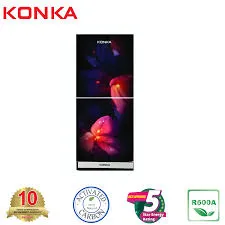 KONKA Refrigerator-KRB-200GB-2-Door, Bottom Freezer (200 Ltr) Light Dark with Leaves