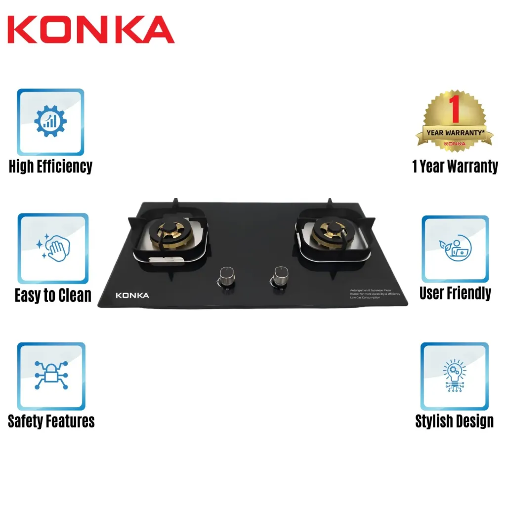 KONKA DOUBLE BURNER GAS COOKER GA-KG01 (KGA-BGS17)-LPG