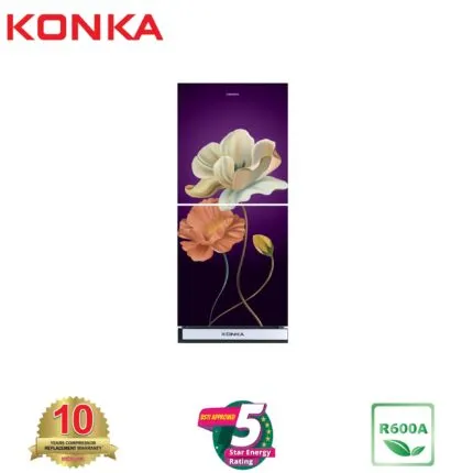 KONKA Refrigerator-KRB-190GB-3D Purple Magnolia-2-Door, Bottom Freezer (190 Ltr)