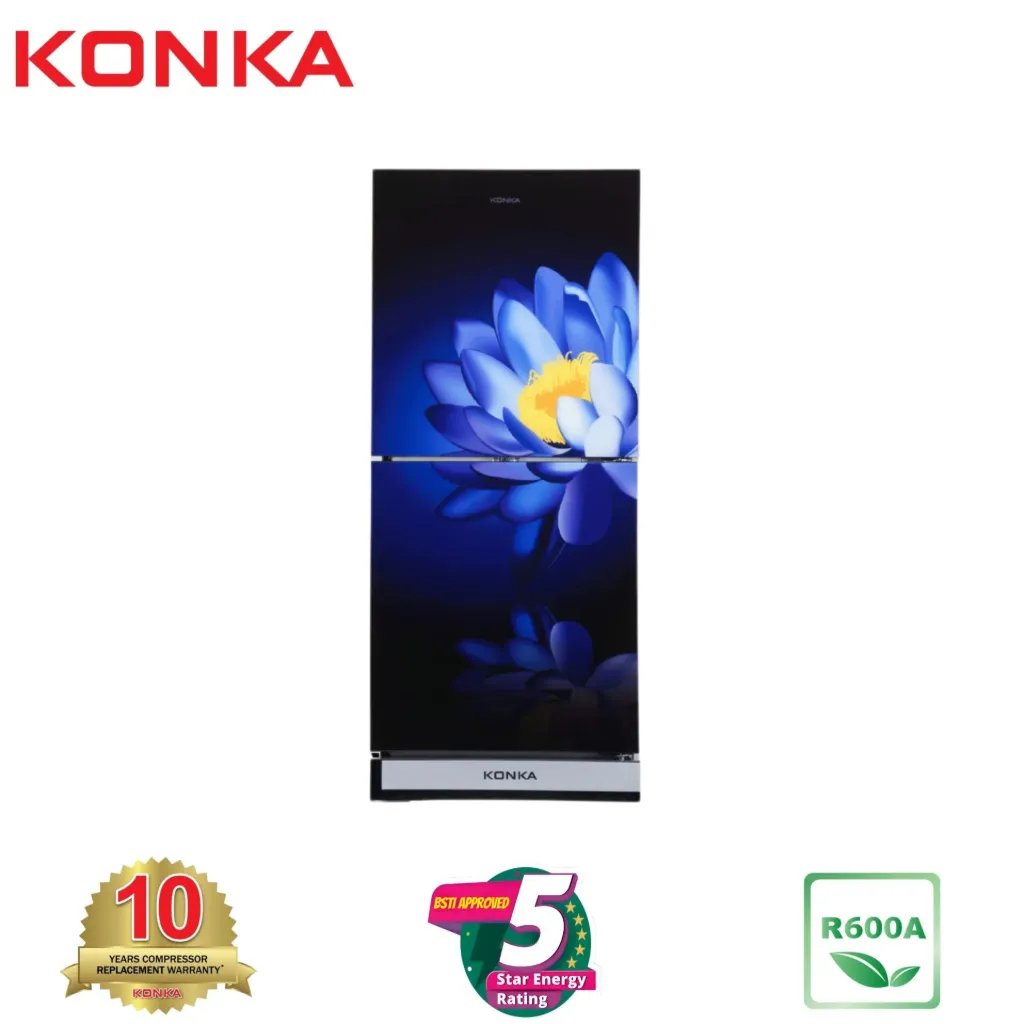 KONKA Refrigerator-KRT-165GB-Blue Water Lily-2-Door, Upper Freezer (165 Ltr)