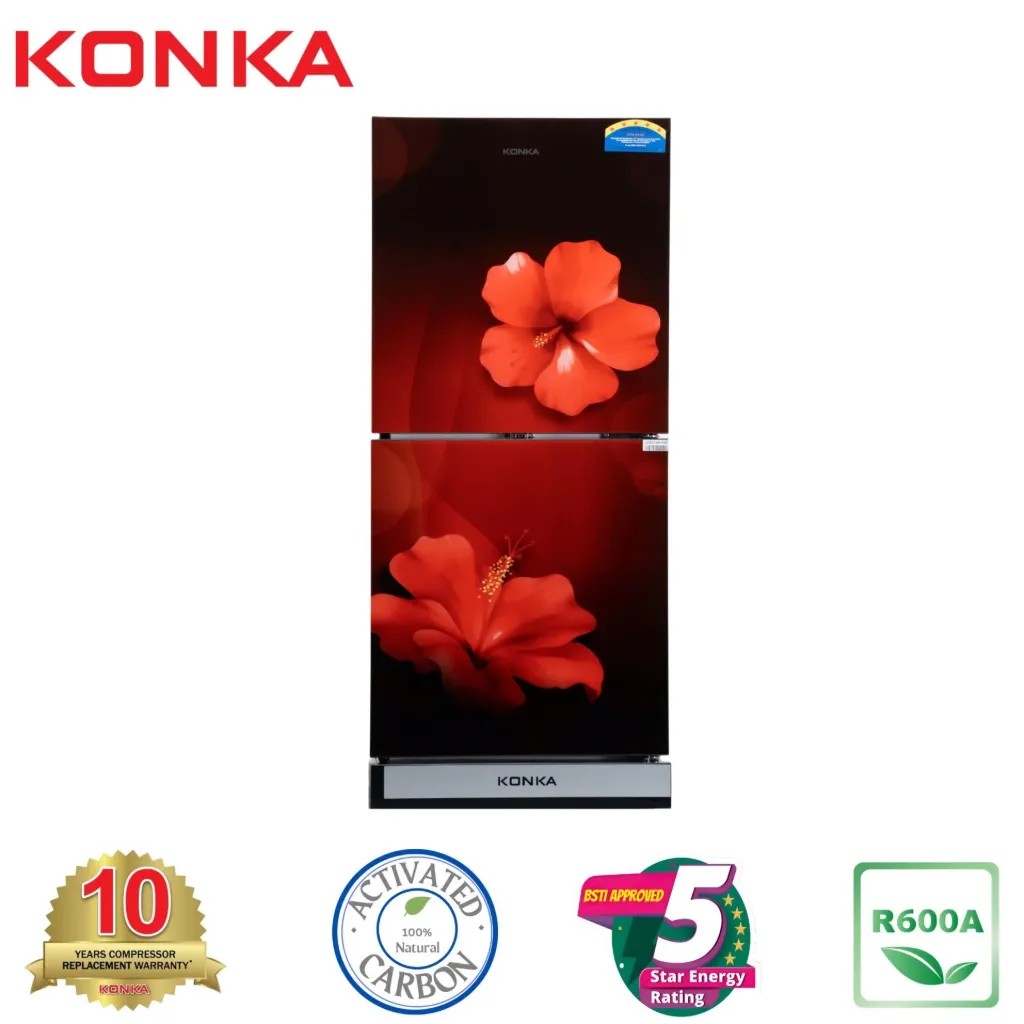 KONKA Refrigerator-KRT-200GB-Red China Rose-2-Door, Upper Freezer (200 Ltr)
