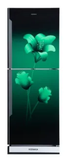 KONKA Refrigerator-KRB-307EVB-3D Green Lily, Bottom Freezer, with Digital Display (307 LTR)