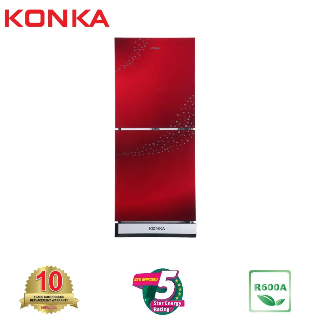 KONKA Refrigerator-KRB-190GB-Red Star-2-Door, Bottom Freezer (190 Ltr)