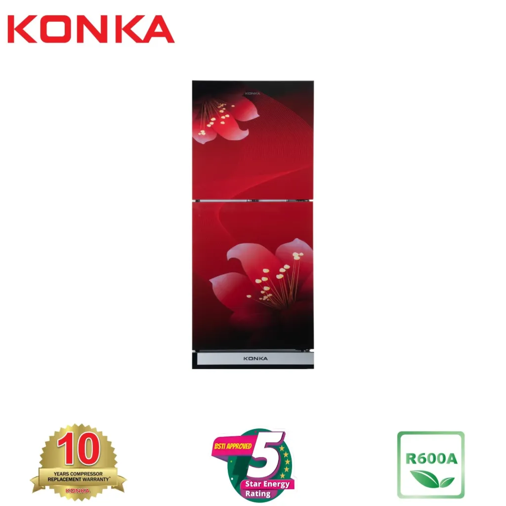 KONKA Refrigerator-KRT-165GB-Red-2-Door, Upper Freezer (165 Ltr)