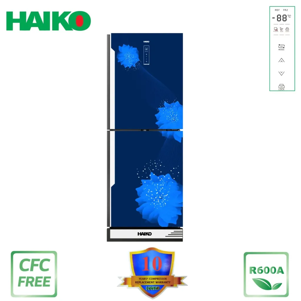 2-Door, Upper Freezer, Glass Door  HRT 195GB HAIKO Refrigerator